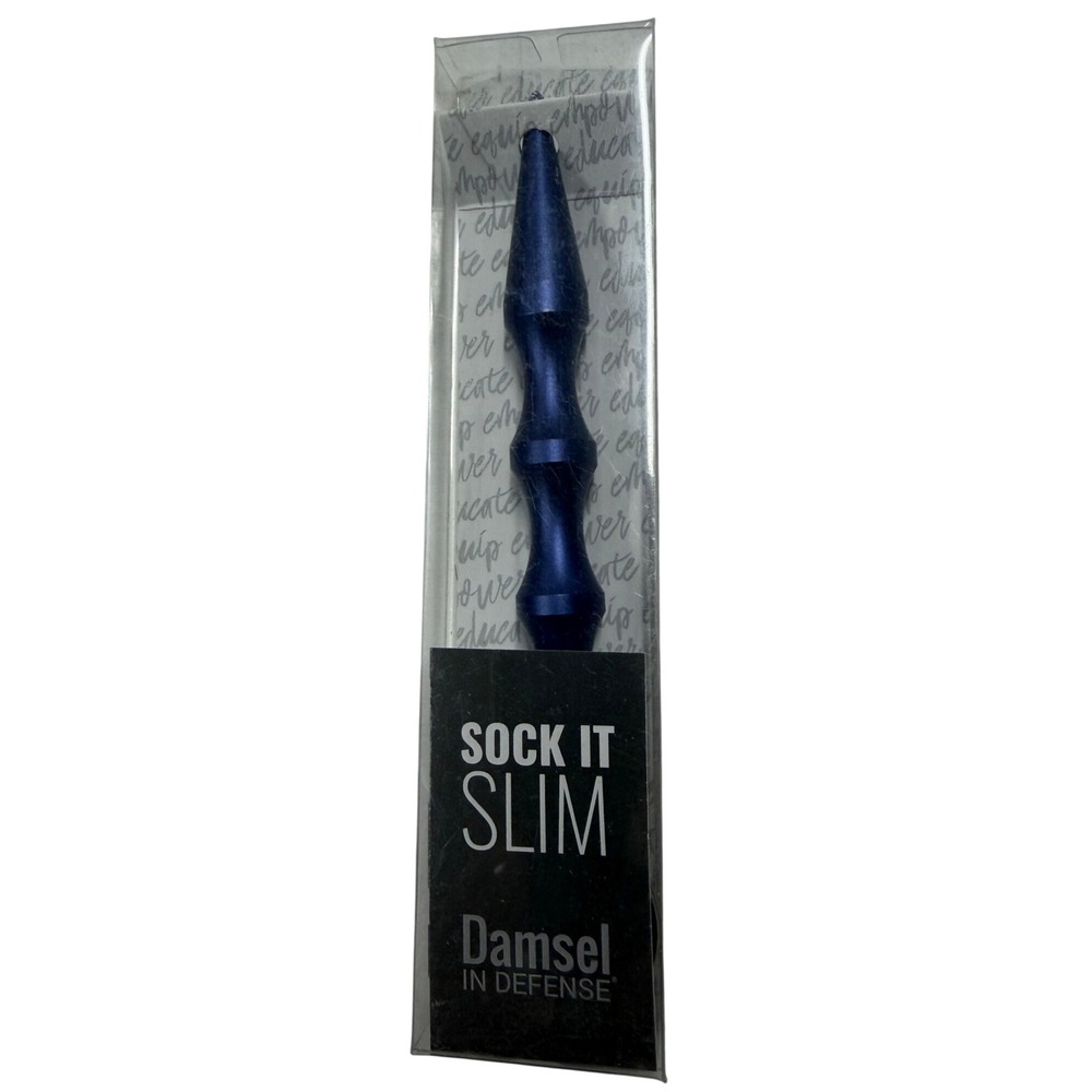 Damsel in Defense Sock It Slim Blue Personal Safety Tool Keychain